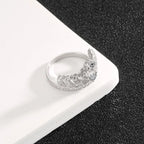 Tiara Ring 925 Sterling Silver Cubic Zirconia Heart Openwork Design