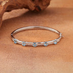 Gemstone Bangle Bracelet 925 Sterling Silver Five Stone Design