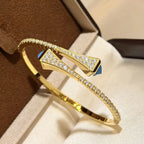 Turquoise Cuff Bracelet 925 Sterling Silver 18K Gold Plated Open Bangle Vintage Style
