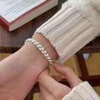 Twisted Cuff Bracelet 925 Sterling Silver Polished Rope Texture