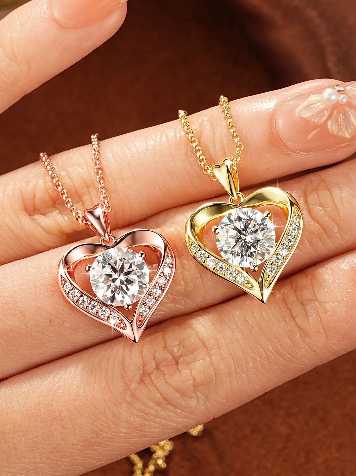 Moissanite Heart Pendant 925 Sterling Silver Necklace With 3 Carat Center Stone Held in a Heart Frame