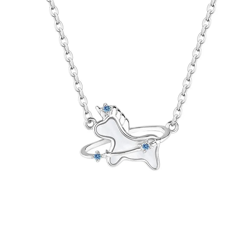 Unicorn Necklace 925 Sterling Silver with Mother of Pearl