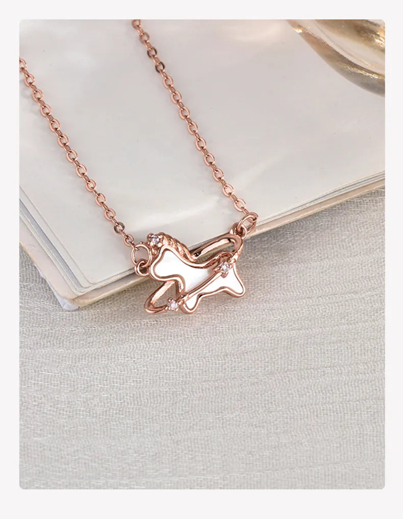 Unicorn Necklace 925 Sterling Silver with Mother of Pearl
