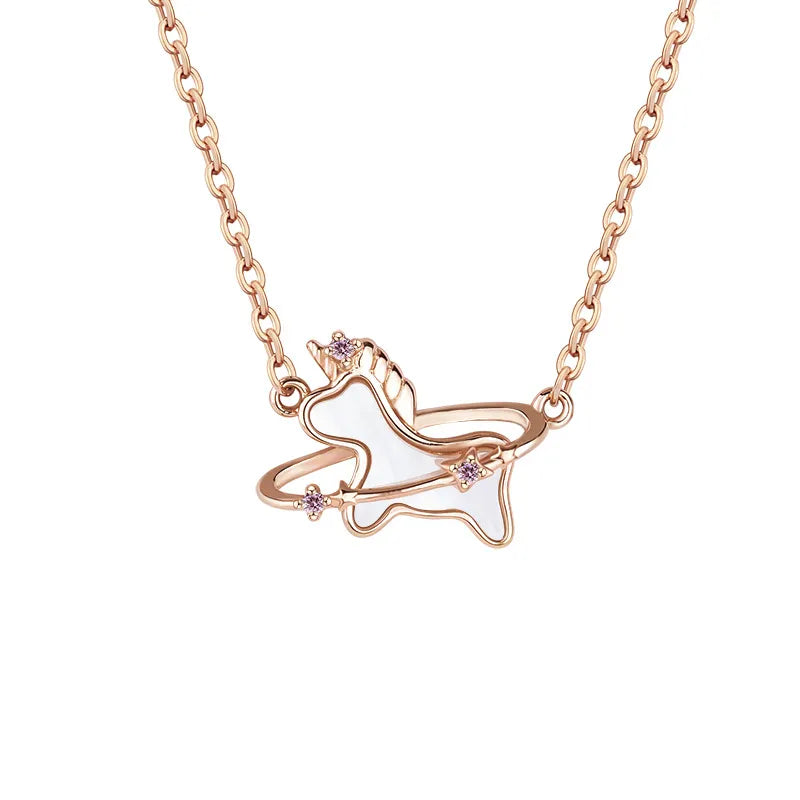 Unicorn Necklace 925 Sterling Silver with Mother of Pearl