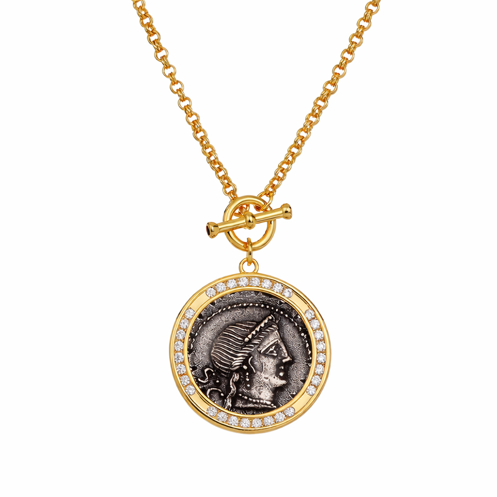 925 Sterling Silver Victoria Coin Pendant Necklace