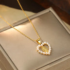 Virgin Mary Necklace Catholic Pearl Heart 925 Sterling Silver Gold Plated 18 Inch Adjustable