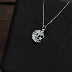 Moon And Star Necklace 925 Sterling Silver Woven Moon Design