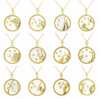 Zodiac Coin Pendant Necklace 925 Sterling Silver Gold
